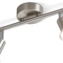 NETTLIFE Deckenstrahler L25Silber, 2-flammig, aus gebürstetem Metall, mit drehbaren Spots für flexible Beleuchtung.