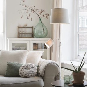 QAZQA Stehleuchte Stahl grau mit Leselicht, Retro-Design. Innenleuchte für Wohnzimmer.