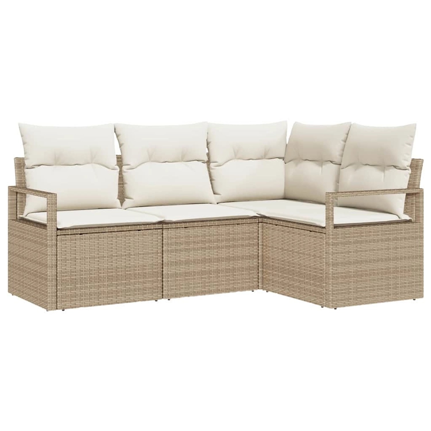 vidaXL Garten-Sofa-Set 4-Tlg Beige Poly Rattan 3346361 günstig online kaufen