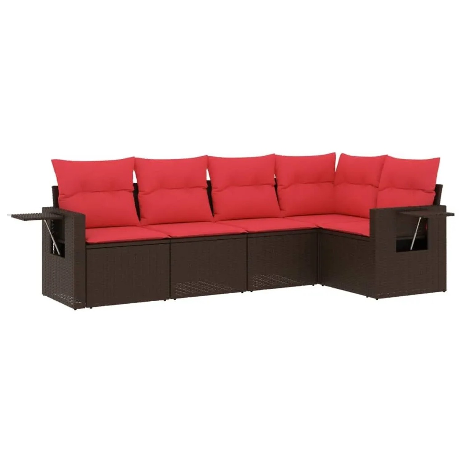 vidaXL 5-Tlg Gartensofa-Set mit Kissen Braun Polyrattan 3220133 günstig online kaufen