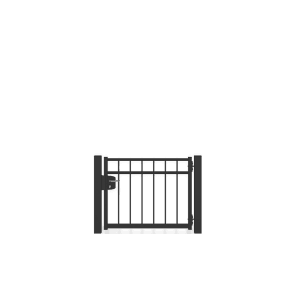 Anthrazitgraue Zaunguru Gartentür Oldenburg, 83x122.9 cm, mit Schloss und 180° Öffnungswinkel.