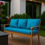 Setgarden  Mix Bench Kissen Outdoor Kissen Bankauflage 120x60+2x50x56cm Kissen Für 2-Sitzer Bänke 1tlg Blau_6