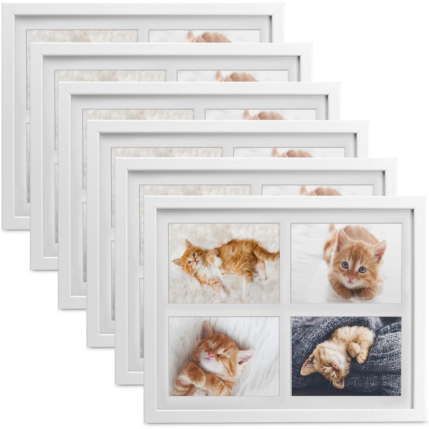 Bomoe Galeria Bilderrahmen 4 Bilder 10x15cm Weiß 6tlg günstig online kaufen