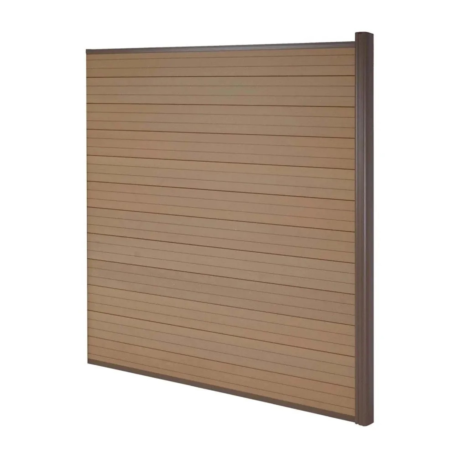 MCW WPC-Sichtschutz Savoie Windschutz Zaun Alu-Pfosten - Erweiterungselement 1,85m Teak