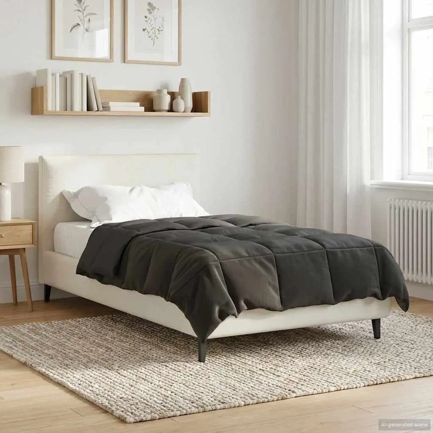 vidaXL Sommerdecke Gepolstert Anthrazit 135 x 220 cm Mikrofaser 42025910_4