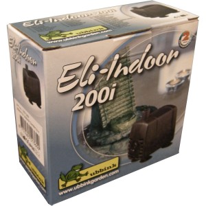 Verpackung der Ubbink Eli Indoor 200i Zimmerbrunnenpumpe, 200 l/h, 3 W.