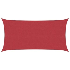 Rotes, rechteckiges Sonnensegel aus HDPE-Gewebe, 2x3,5 m, mit UV-Schutz und verstärkten Ecken für Garten und Terrasse.