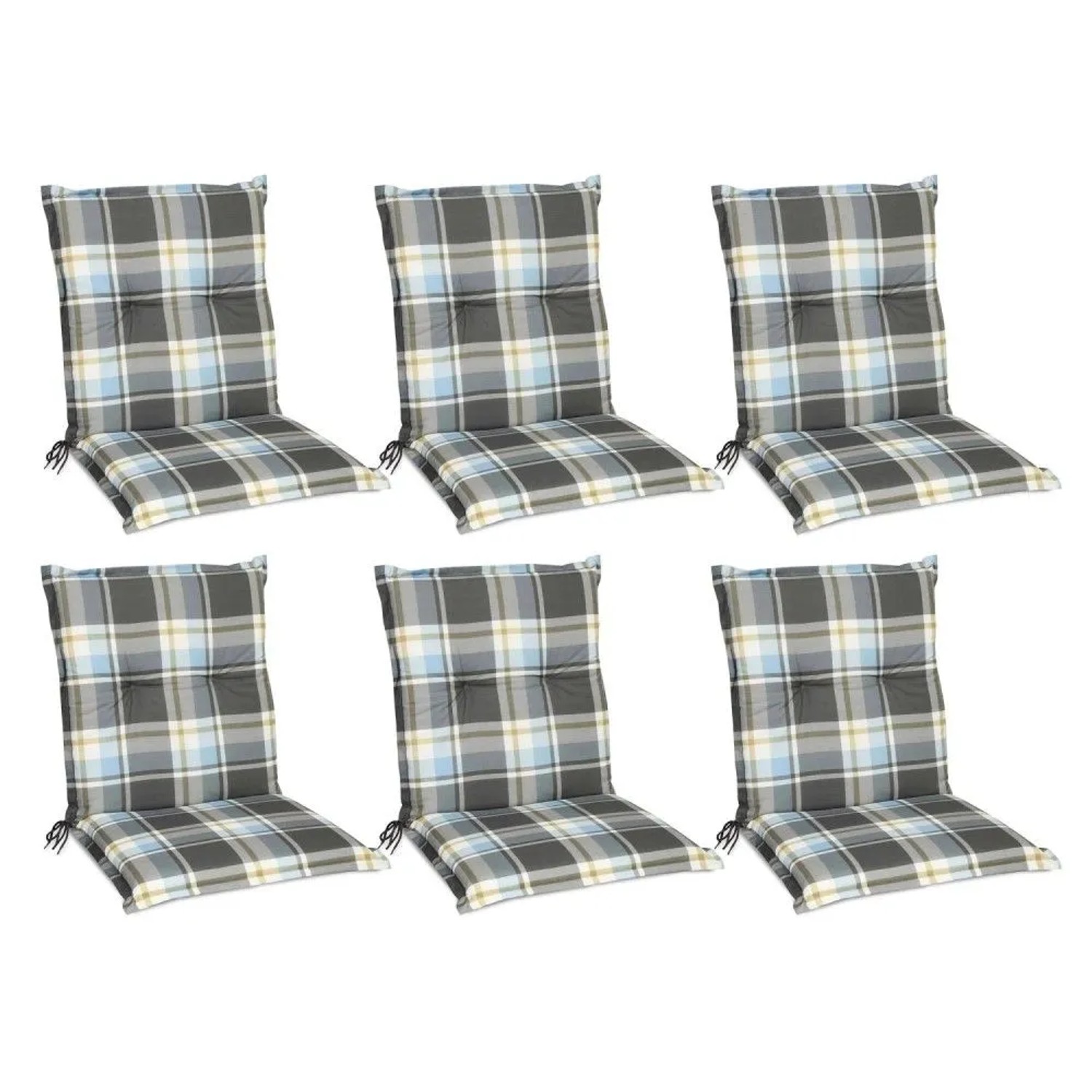 Beautissu Sunny BK Niederlehner 100x50x6cm Blau Kariert 6tlg