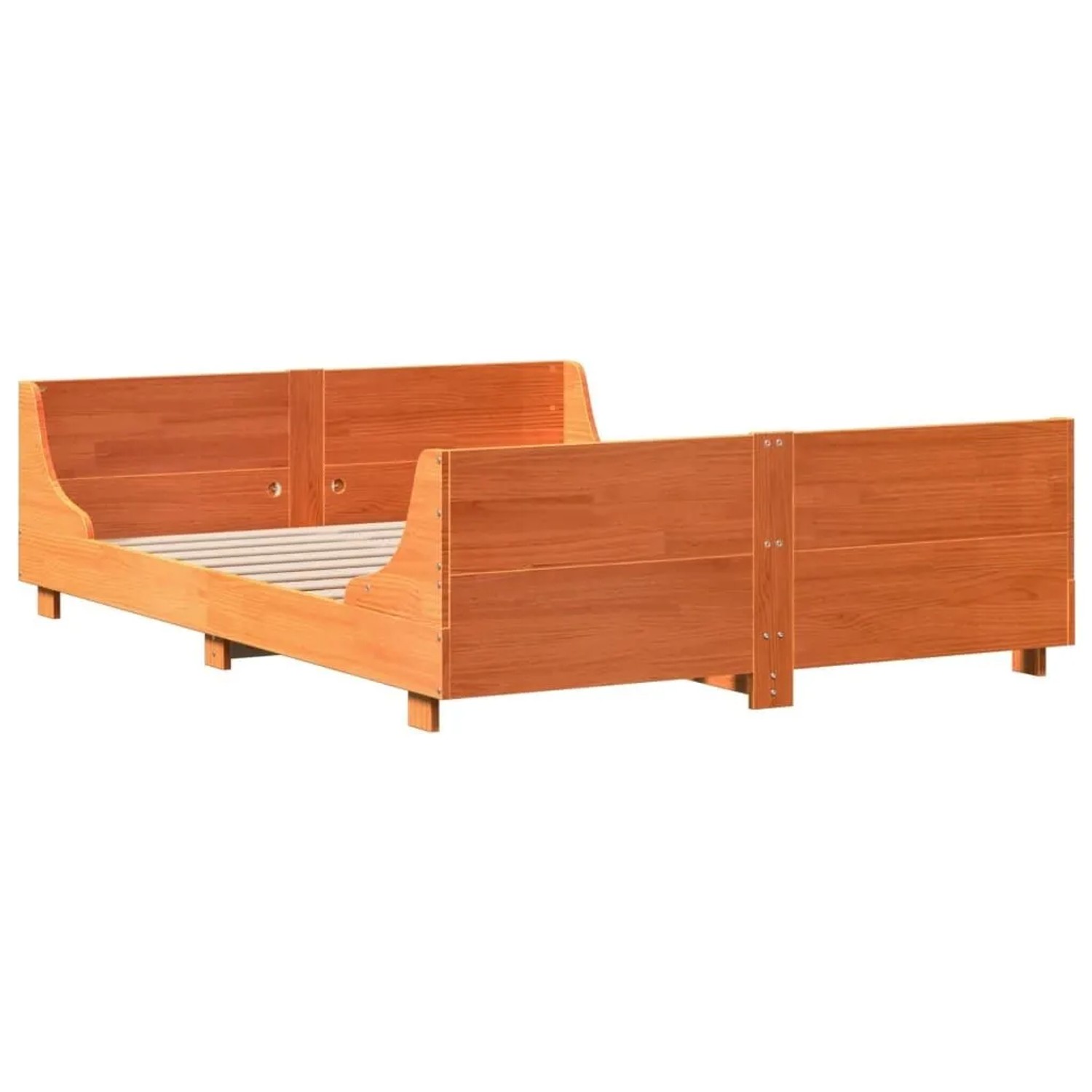 vidaXL Massivholzbett ohne Matratze Wachsbraun 135x190 cm Kiefernholz 33022 günstig online kaufen