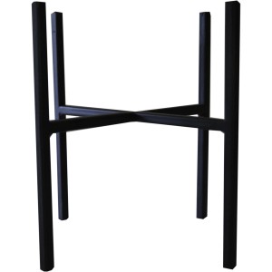 Schwarzer Metall-Blumenständer Owen, Ø 16,5 cm, für Innen- und Außenbereich.