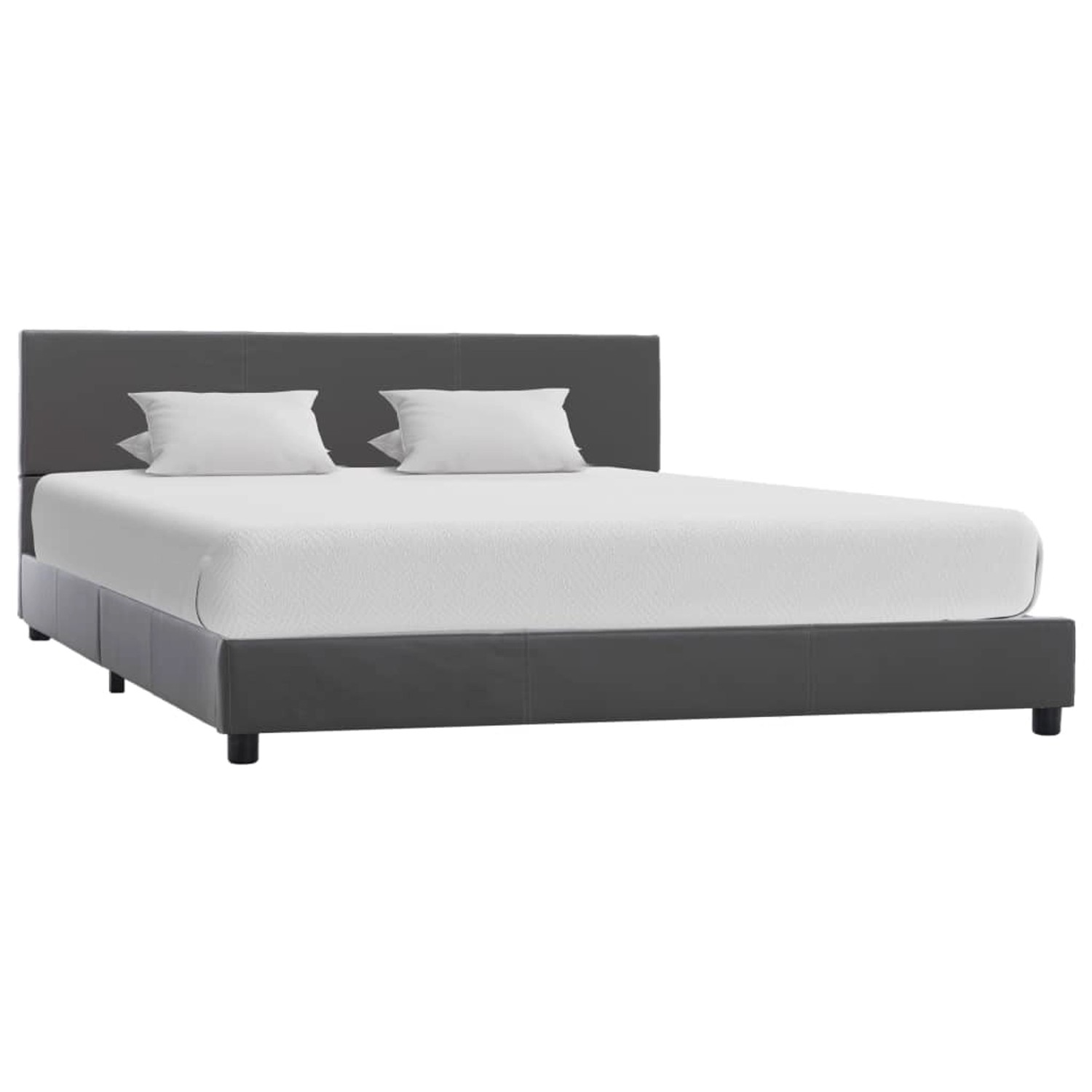 vidaXL Bettgestell Grau Kunstleder 140x200 cm 284777 günstig online kaufen