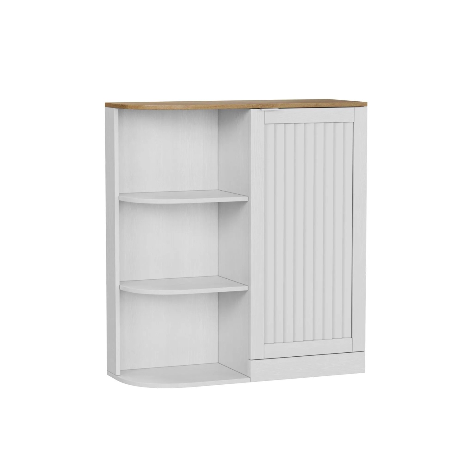 Okwish Eckschrank Mit Gittertüren Regalen Badezimmer 68x76x25cm Weiß
