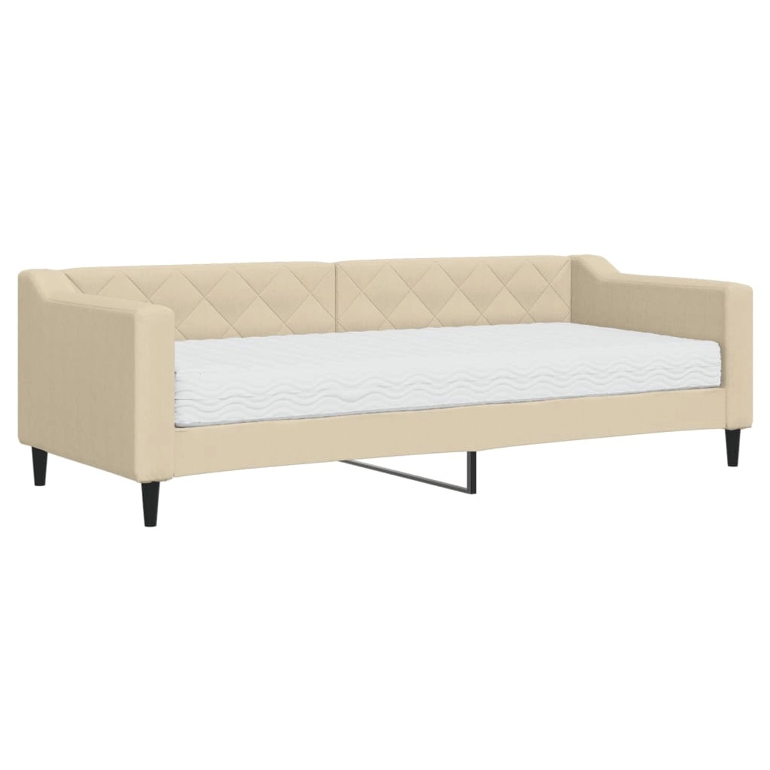 vidaXL Tagesbett mit Matratze Creme 80x200 cm Stoff1847441