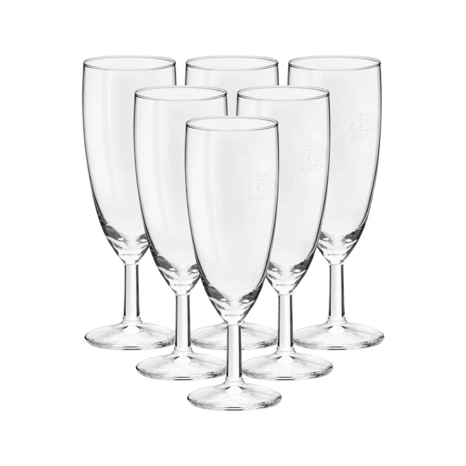 Van Well Royalty Sektglas 0,1, Geeicht 6er Set