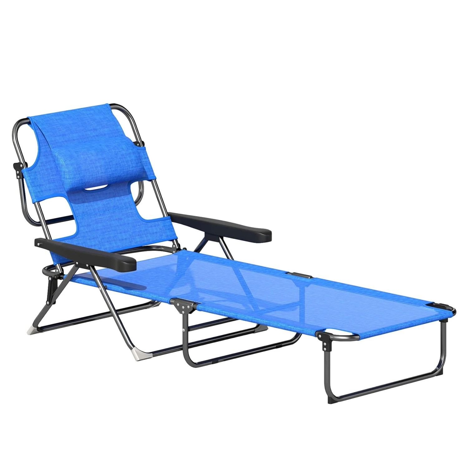 Furnicato Sonnenliege Klappbar 194x72x31 Cm Schwarz Dunkelblau