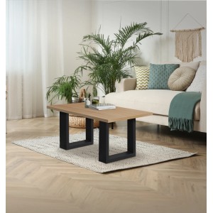 2er Set ECD Germany Tischbeine, 30x43 cm, Schwarz, Stahl, Industriedesign für Esstische.