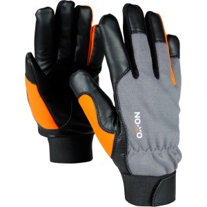 OX-ON Winterhandschuh Supreme 3609, schwarz-grau-orange, Gr. 8. Warmer Arbeitshandschuh mit Klettverschluss.