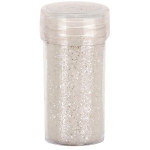 Deko-Effektflitter Weiß, 14 ml Dose für Bastelarbeiten und Dekorationen.