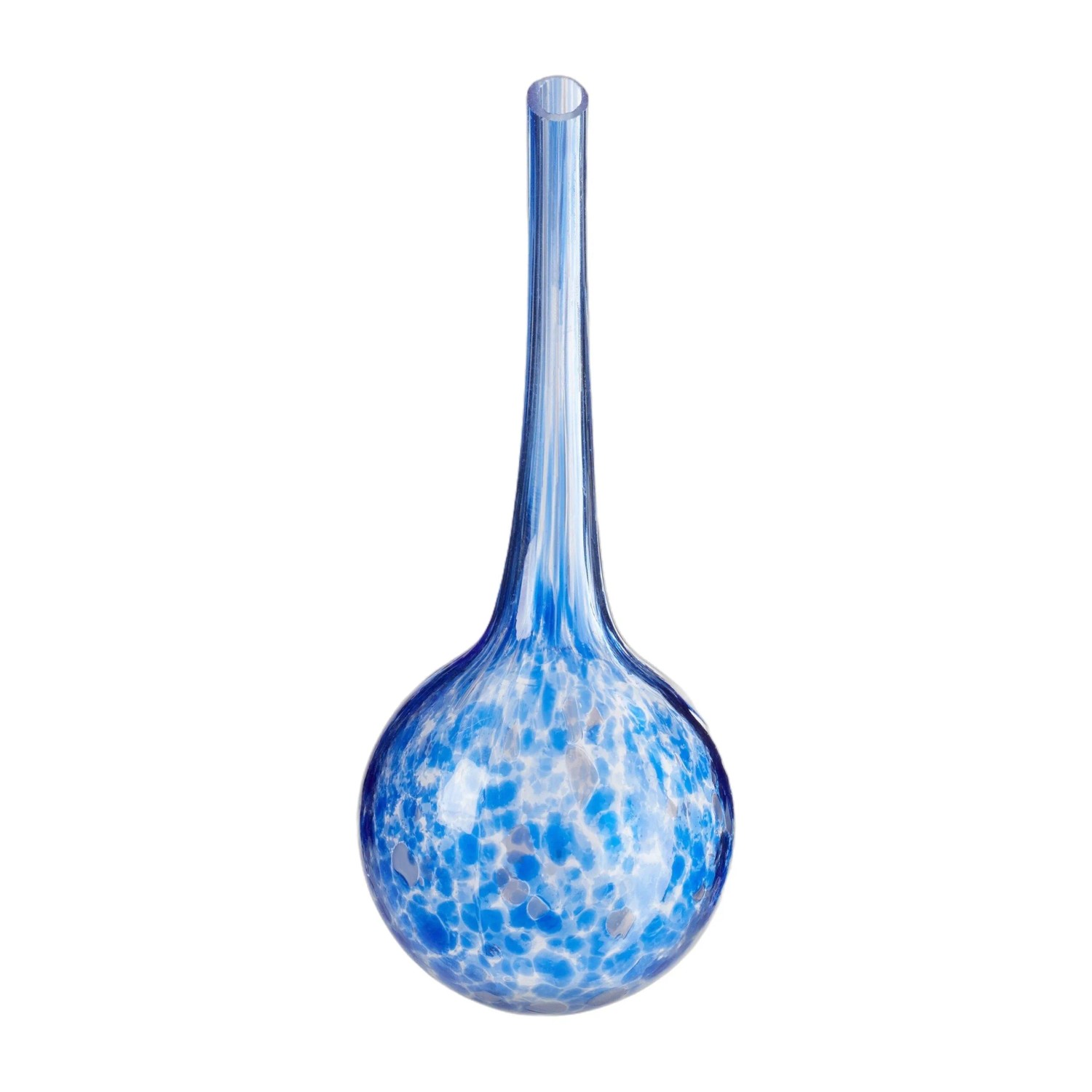 Relaxdays Bewässerungskugel 2er Set Glas Blau 15 cm 75 ml 45 g
