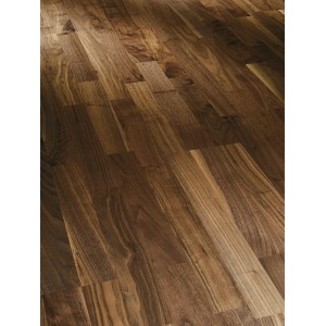 Parador Parkett 3060 Walnuss amerikanisch, matte Schiffsboden-Optik. Dunkles, edles Holz.