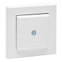 Weißer Homematic IP Wandtaster 2-fach für Hausautomation. Funk-Schalter zur Steuerung von Licht und Heizung.