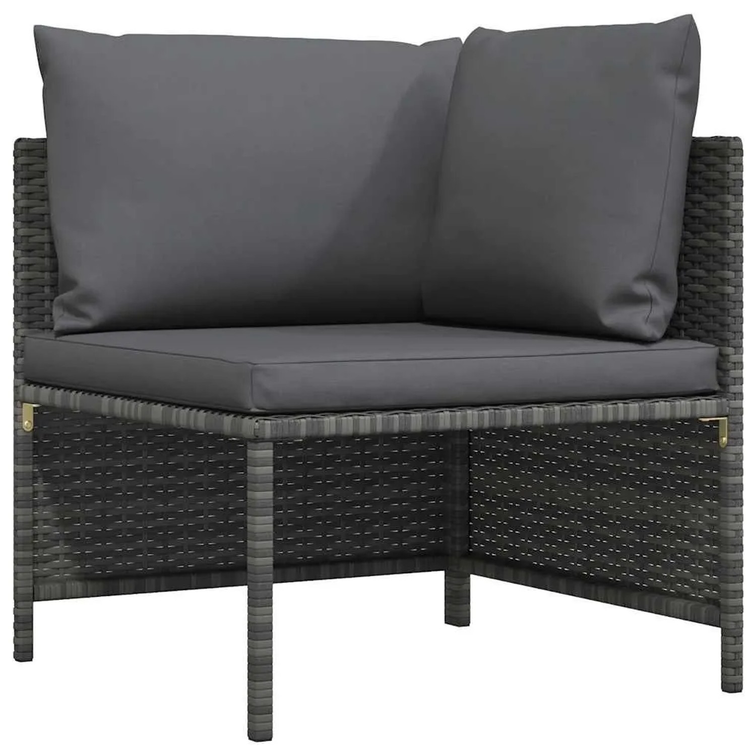 vidaXL Modulares Ecksofa mit Kissen Grau Poly Rattan 313493