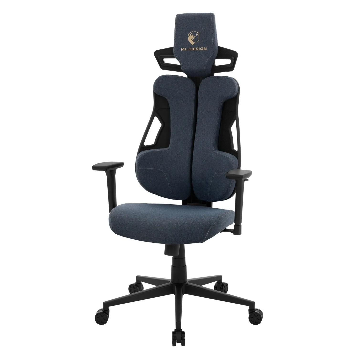 ML-Design Gaming Stuhl mit Stoffbezug in Blau Individuell Einstellbar