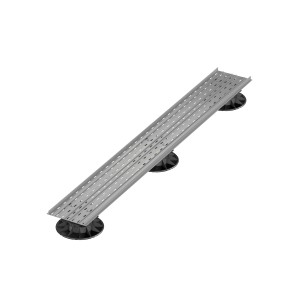 GS Terrassen Unterrinne aus Aluminium, 2000 mm lang, für Proside Rinnen auf der Terrasse.