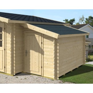 Alpholz Gartenhausanbau aus Holz, 160x300 cm, mit Pultdach. Ideal zur Erweiterung Ihres Gartenhauses.