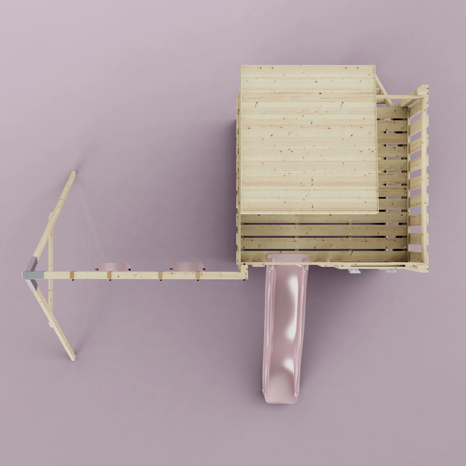 PolarPlay Spielturm Björn, mit Kinderschaukel, Altrosa kaufen bei OBI