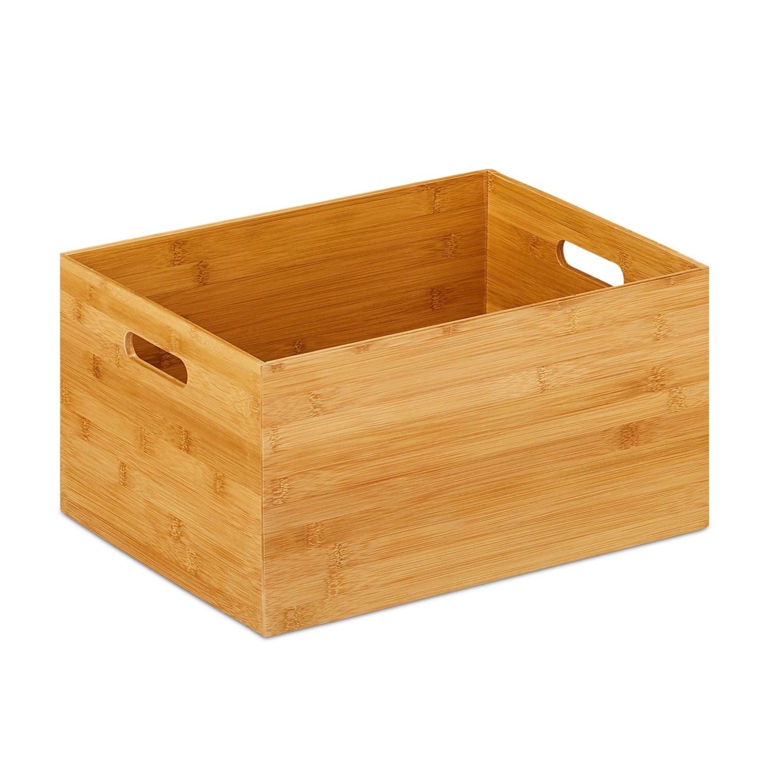 Relaxdays Aufbewahrungskiste Bambus Natur Groß 21 cm x 40 cm x 30 cm 2 kg
