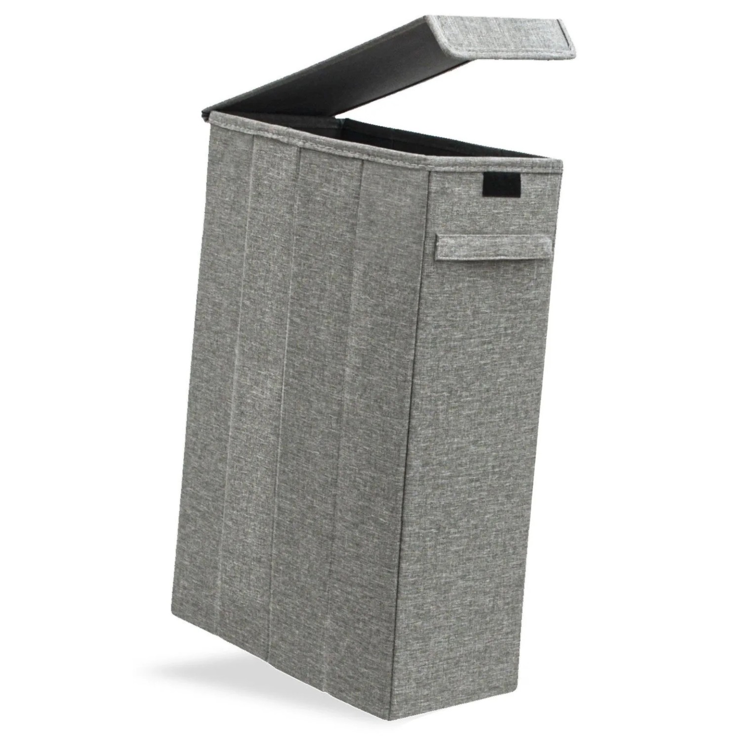 DuneDesign 50 Liter Wäschekorb mit Deckel 20 x 40 x 60 cm Grau