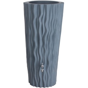 Arves Regentonne Alana, 160 l, betongrau mit Wasserhahn. Moderne Optik für die Gartenbewässerung.