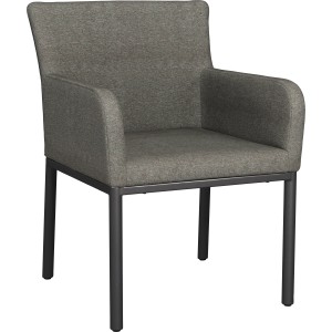 Gartenstuhl Pacora in Anthrazit mit Armlehnen und Aluminiumgestell.