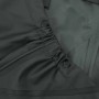 Dunkelgrüne vidaXL Wathose aus PVC-beschichtetem Polyester, Detail mit gerafftem Stoff und schwarzen Knöpfen.