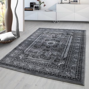 Grauer Ayyildiz Orientteppich Marrakesh 207, 120x170 cm, mit orientalischem Muster im Wohnraum.