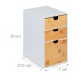 Relaxdays Schubladenbox Bambus MDF Weiß Mit 3 Schubladen 28 cm x 17 cm x 21,5 cm 2,3 kg_4