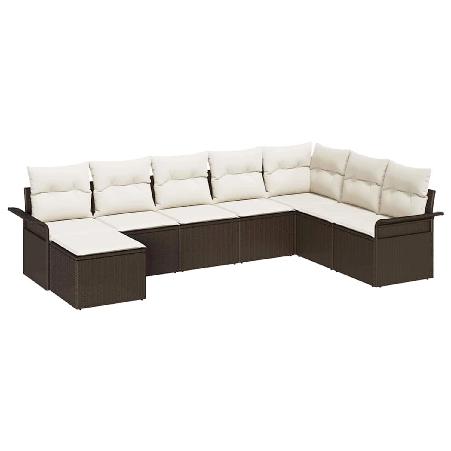 vidaXL Garten-Sofa-Set mit Kissen mit Speicher 8-Tlg Braun Poly Rattan 3354 günstig online kaufen