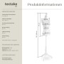 Weiße Tectake Schneiderpuppe, Torso einer Frau, höhenverstellbar von 133 bis 168 cm.