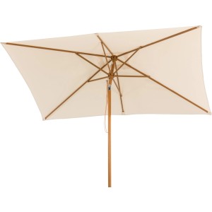 Beiger Schneider Balkonschirm Malaga, 300x200 cm, mit Seilzugmechanik, von unten.