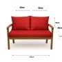 Rotes Setgarden Bankkissen-Set für 2-Sitzer Gartenbank, bestehend aus Sitz- und Rückenkissen.