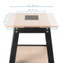 STAHLWERK Universal Maschinentisch mit verstellbarer Holzplatte, Maße 63,5x35,5-51,5 cm. Schwarzes Stahlgestell, Ablage.