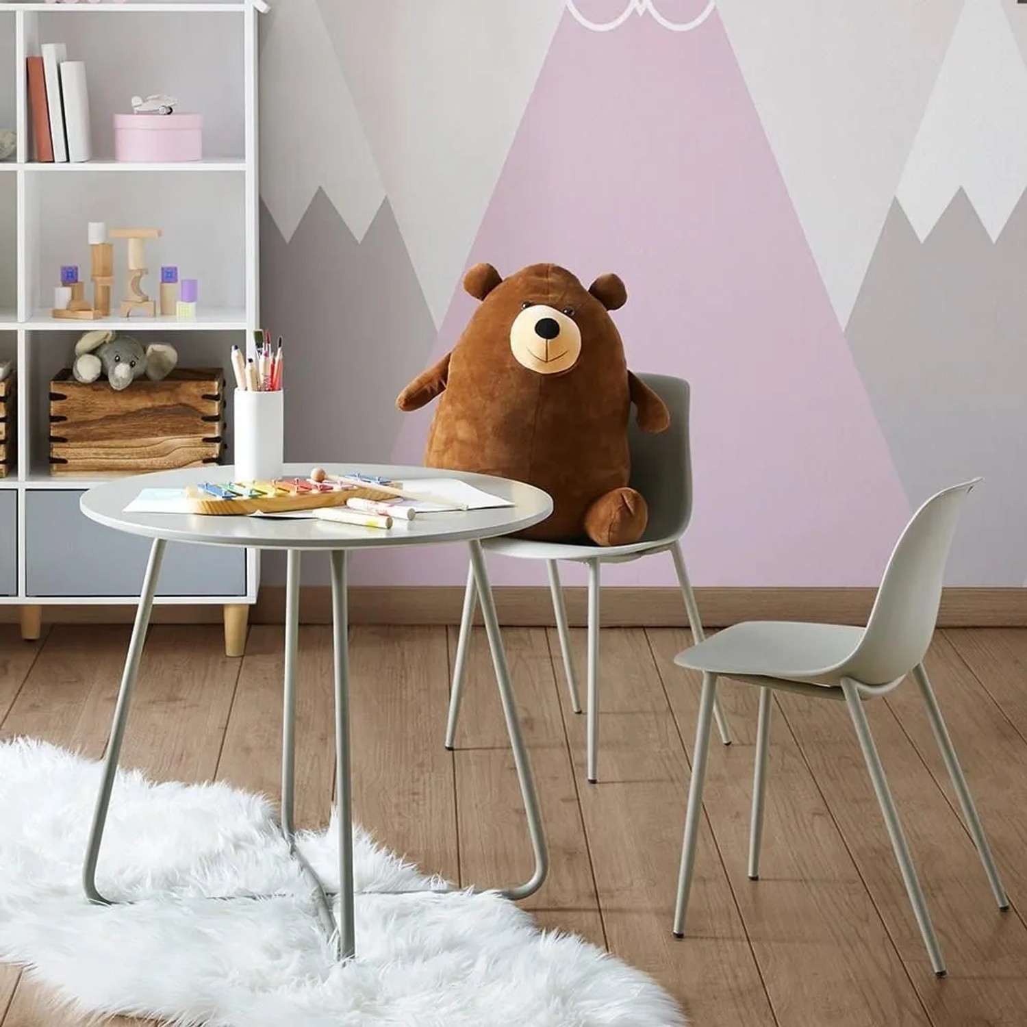Bessagi Kids Kindersitzgruppe Casey Hellgrau Kunststoff/Metall