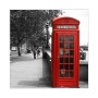 Schwarzer Banjado Schlüsselkasten mit London Telefonzellen Motiv, Magnettafel, 30x30cm.