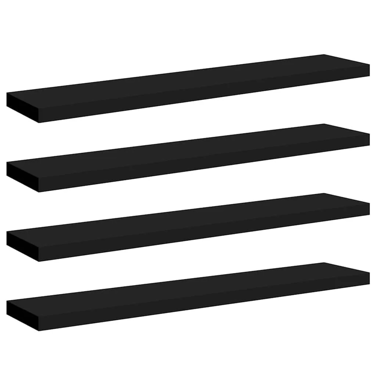 vidaXL Schweberegale 4 Stk Schwarz 120x23,5x3,8 cm MDF 323843