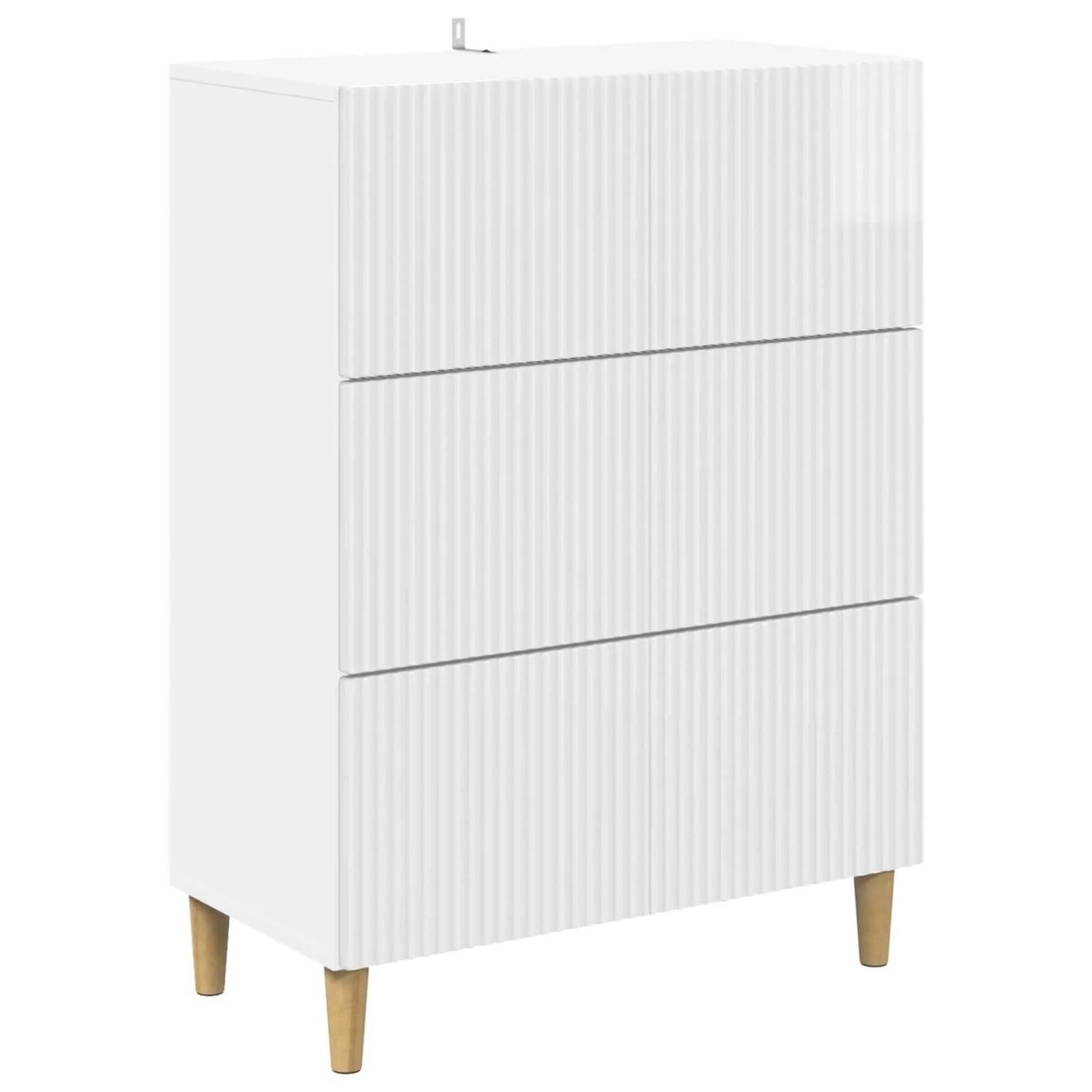 vidaXL Schubladenschrank Hochglanz Weiß 66 x 34,5 x 90 cm 894609