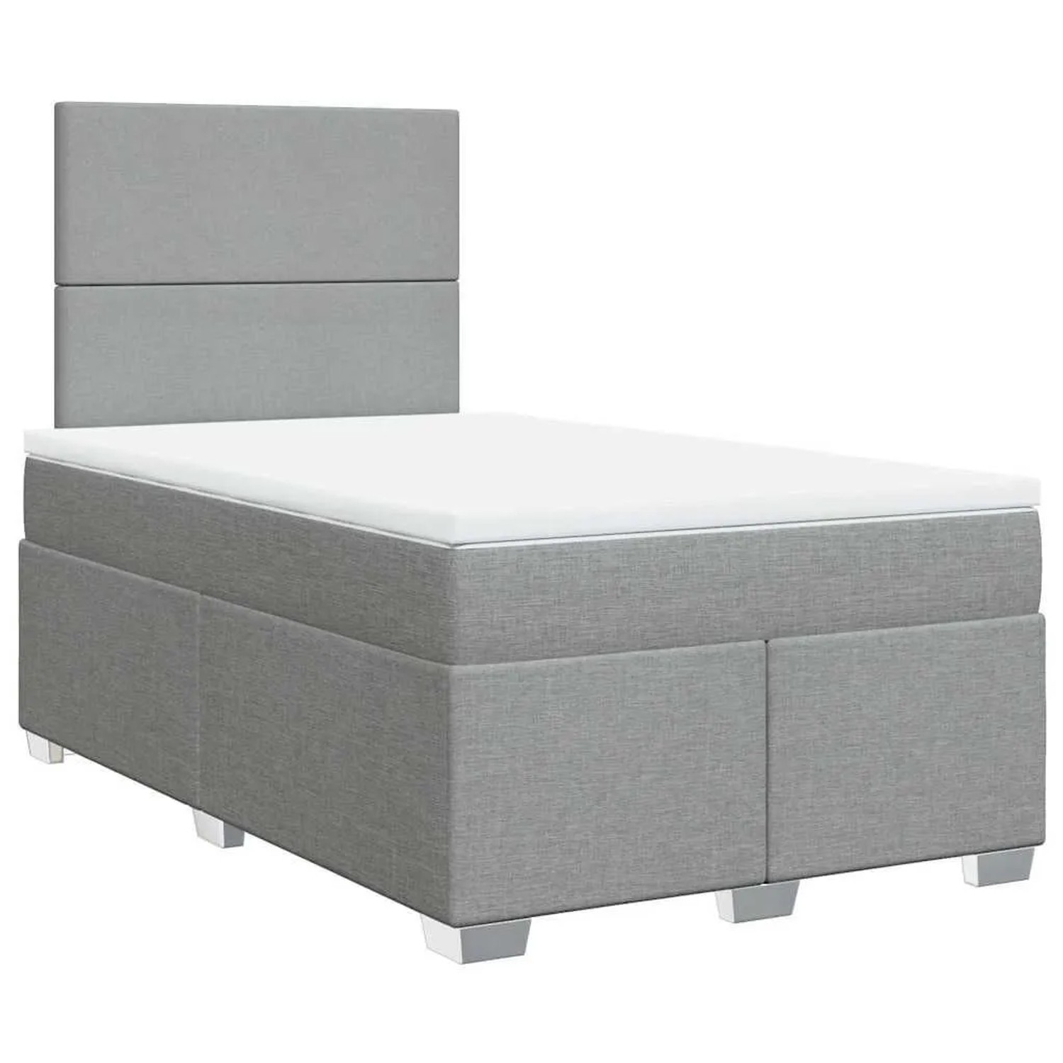 vidaXL Boxspringbett mit Matratze Hellgrau 120x200 cm Stoff 3292748