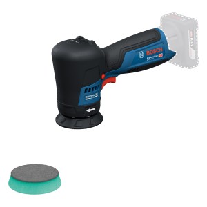 Bosch Professional GPO 12V-77 Akku-Poliermaschine mit Polieraufsatz für Autopflege.