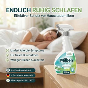 HomeBugProtect Milben Spray Für Matratzen Textilien 500 ml Sprühflasche
