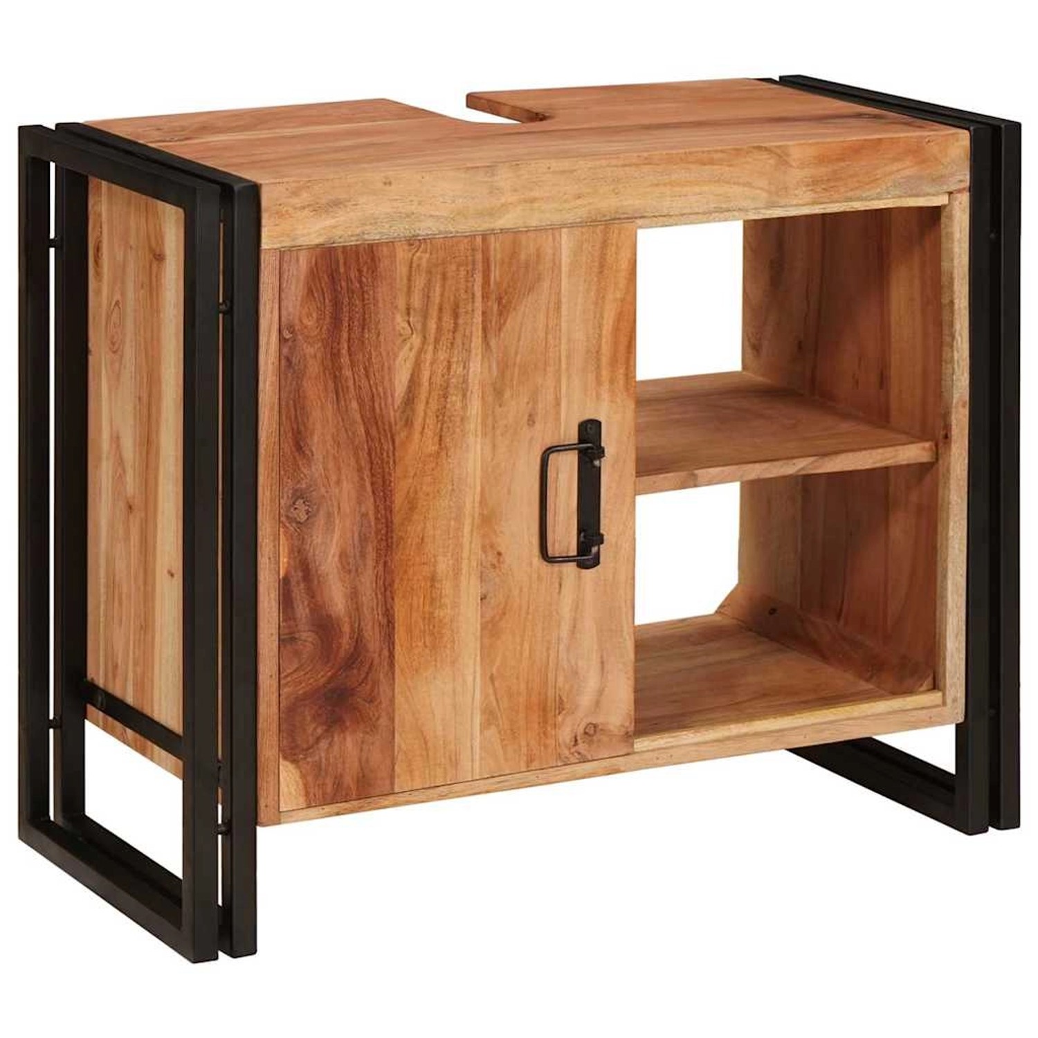 vidaXL Waschbeckenunterschrank mit Tür Massivholz Akazie und Eisen 4102773 günstig online kaufen